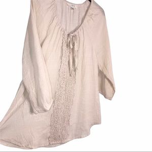 Spense Peasant Embroidered Top